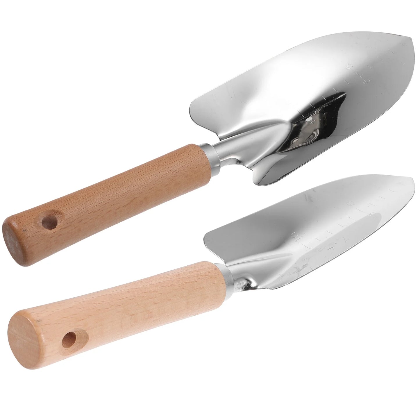 Wooden Handle Trowel 2Pcs Garden Shovel Hand Trowel Stainless Steel Shovel Gardening Hand Tools