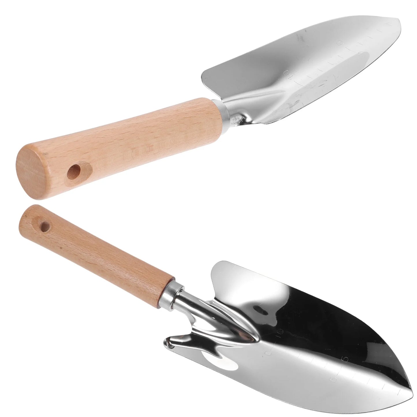 Wooden Handle Trowel 2Pcs Garden Shovel Hand Trowel Stainless Steel Shovel Gardening Hand Tools