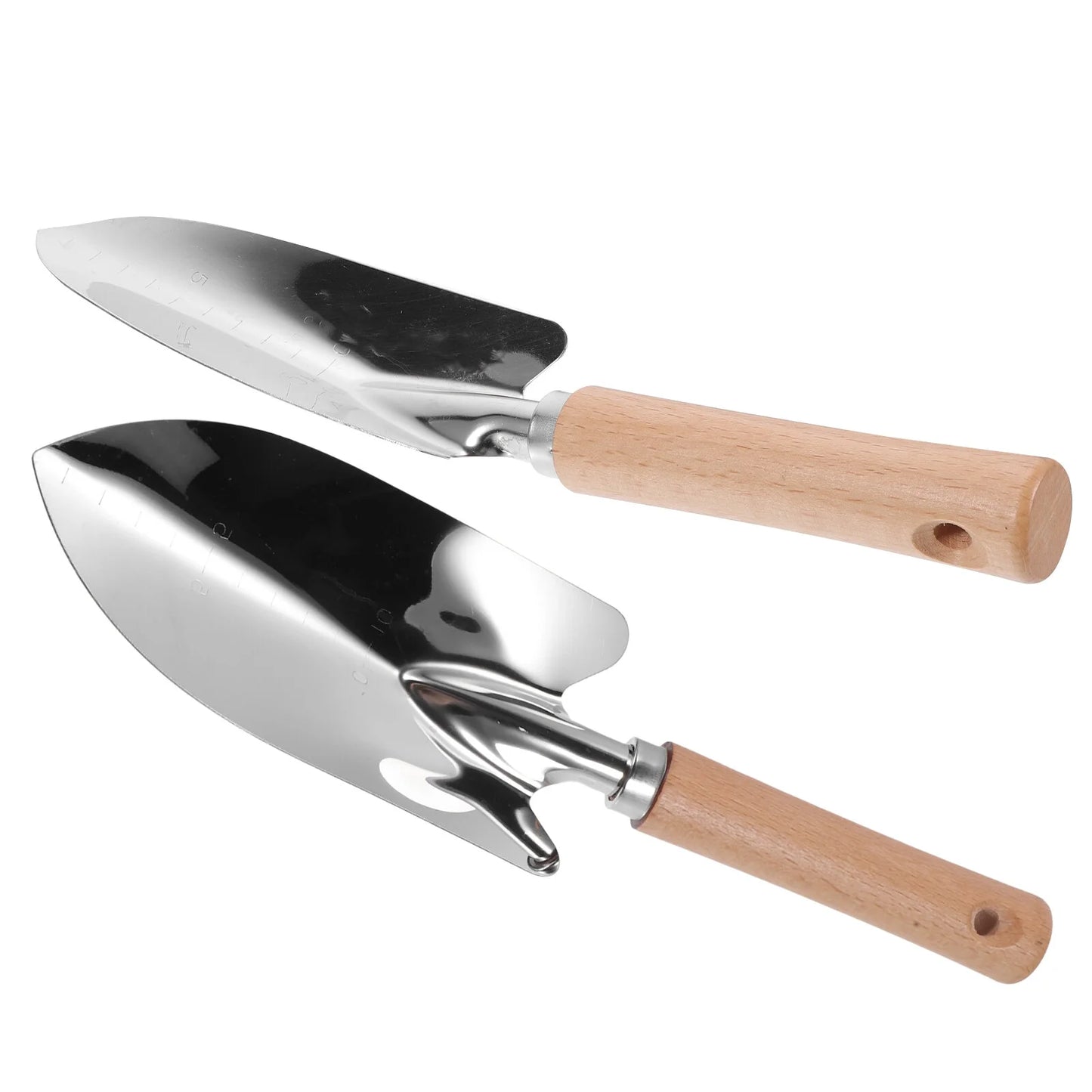 Wooden Handle Trowel 2Pcs Garden Shovel Hand Trowel Stainless Steel Shovel Gardening Hand Tools