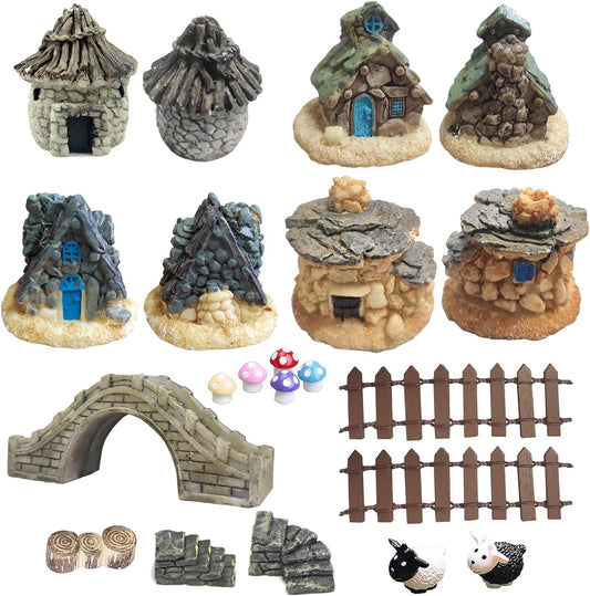 Fairy Garden Kit - Outdoor Miniature Garden Decorations & Supplies for Patio, Yard & Bonsai