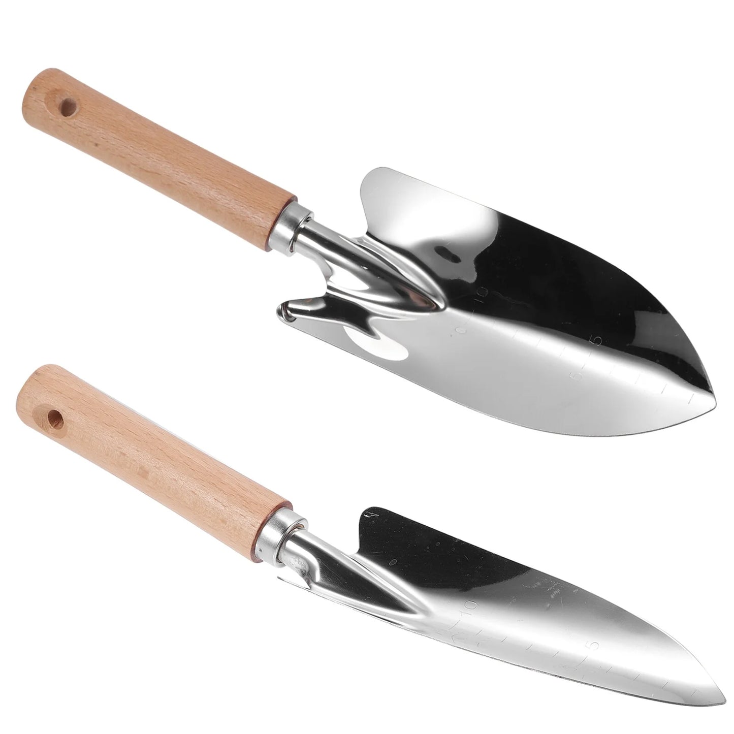 Wooden Handle Trowel 2Pcs Garden Shovel Hand Trowel Stainless Steel Shovel Gardening Hand Tools