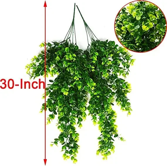 Artificial Hanging Plants 32 Inch Fake Boston Ferns Plastic Fake Plants for Wall House Wedding Garland Indoor Outdoor Decoration