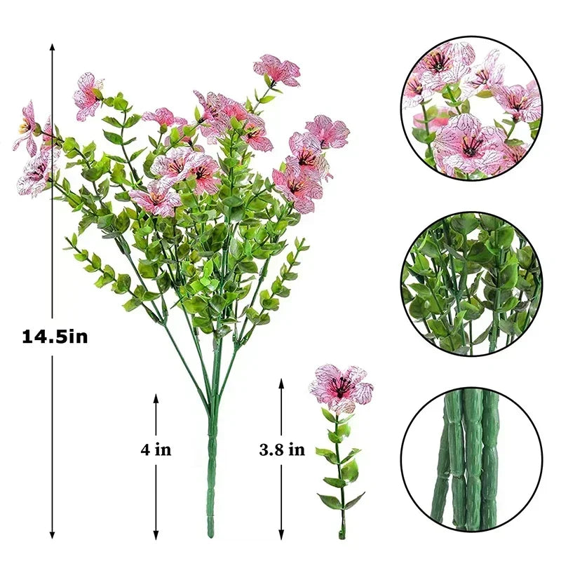 Fake Flowers Outdoor UV Resistant Faux Plants For Outside Yard Wedding Indoor Home Kitchen Farmhouse Decor Artificial Plants