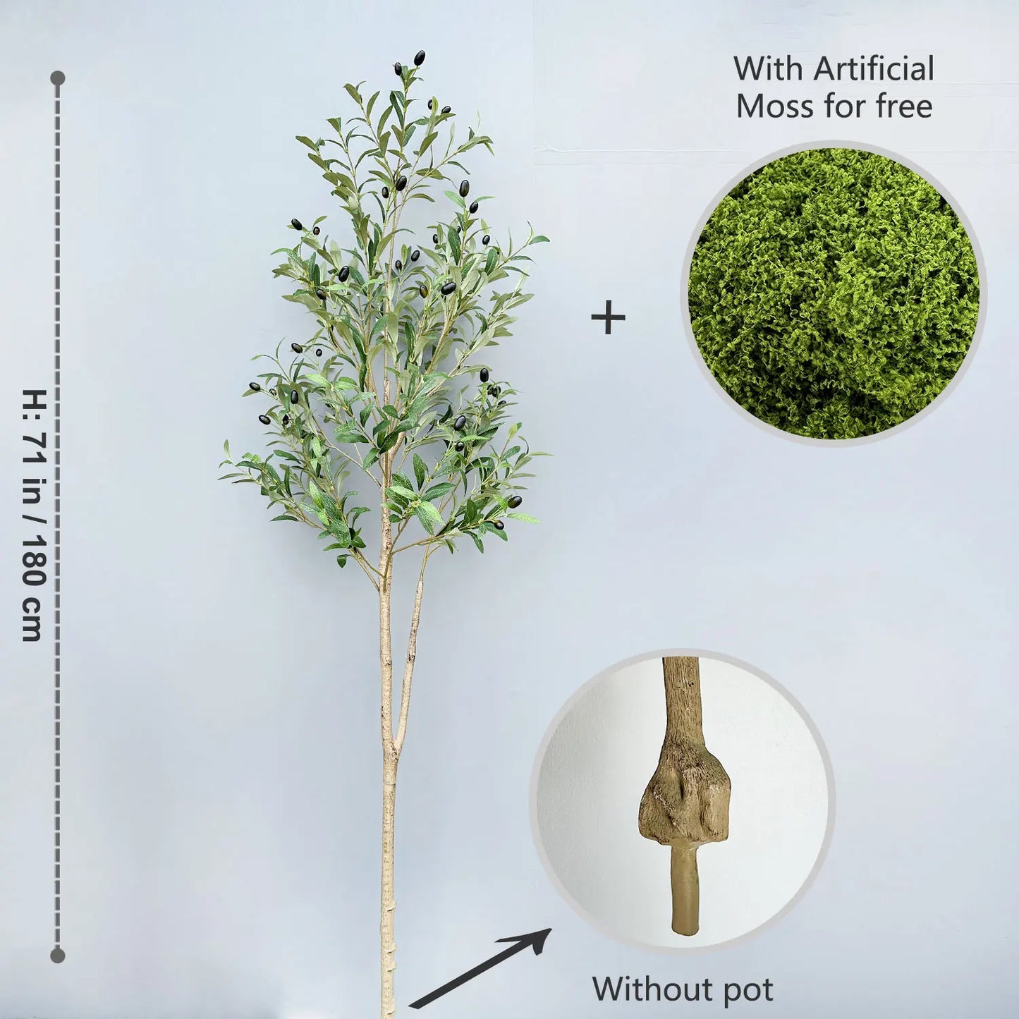 65-200CM Artificial Olive Plant tree High Branches Faux plant Plastic Leaf Ornamental indoor Artificial Plant for Home Decor