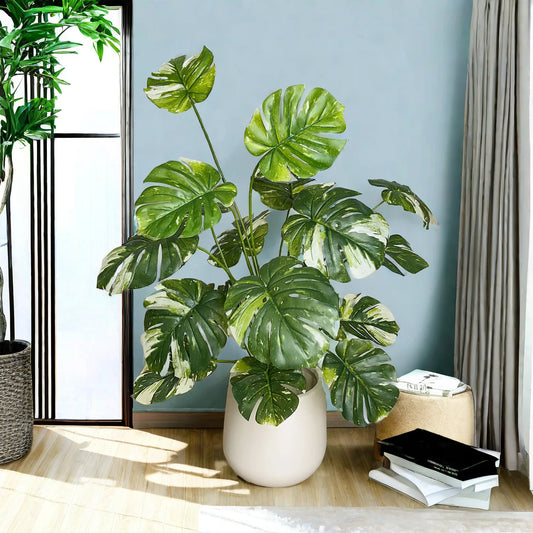 65/100cm Monstera Plant Plastic Leaf faux plant branch realistic Ornamental indoor Artificial Plant for Home Office Decor