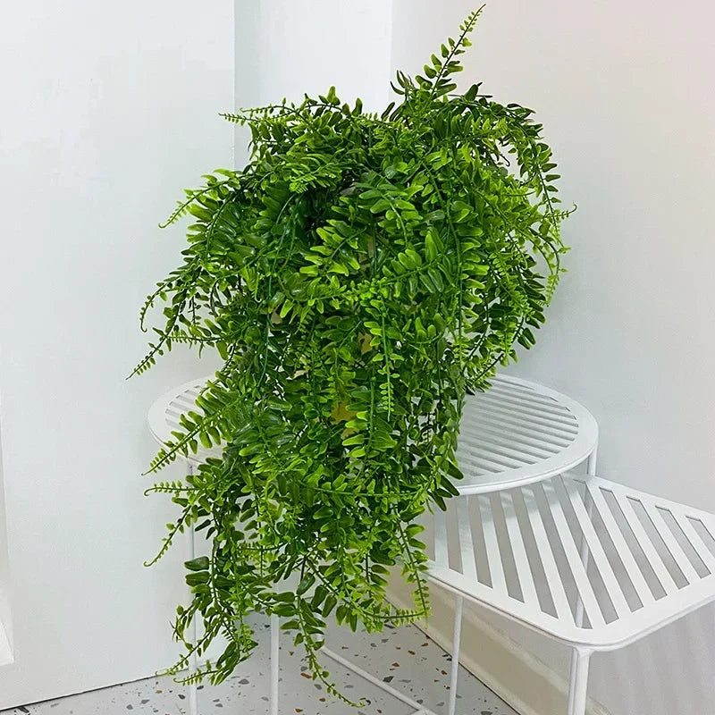 Artificial Hanging Plants 32 Inch Fake Boston Ferns Plastic Fake Plants for Wall House Wedding Garland Indoor Outdoor Decoration