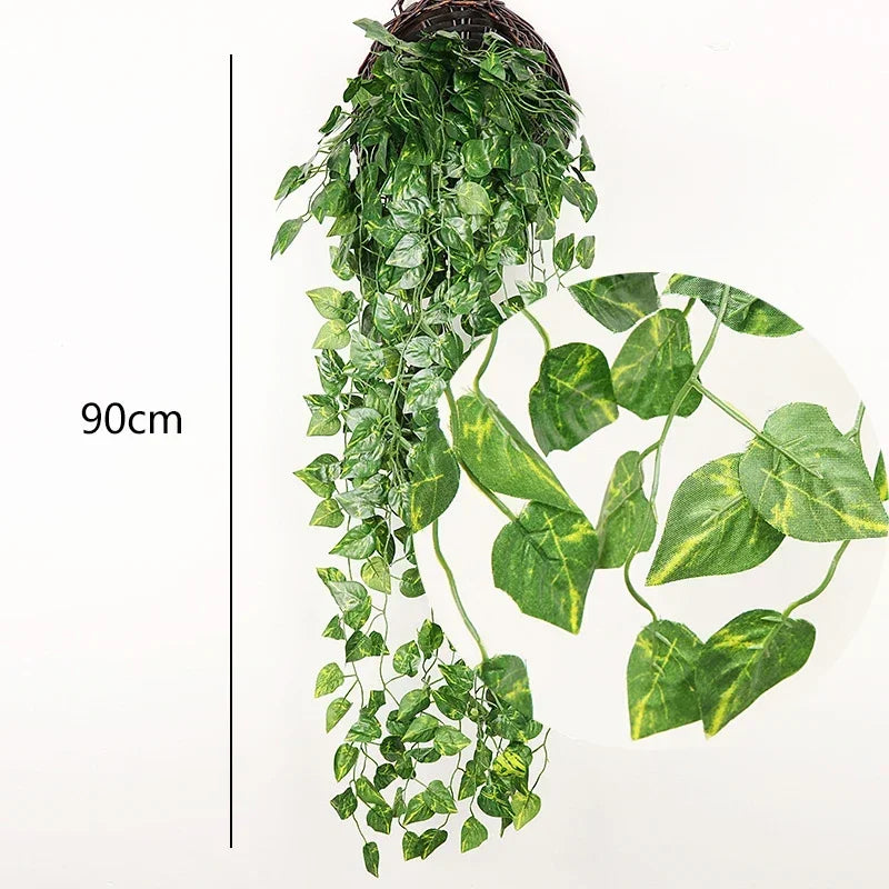 Artificial Hanging Plants 32 Inch Fake Boston Ferns Plastic Fake Plants for Wall House Wedding Garland Indoor Outdoor Decoration