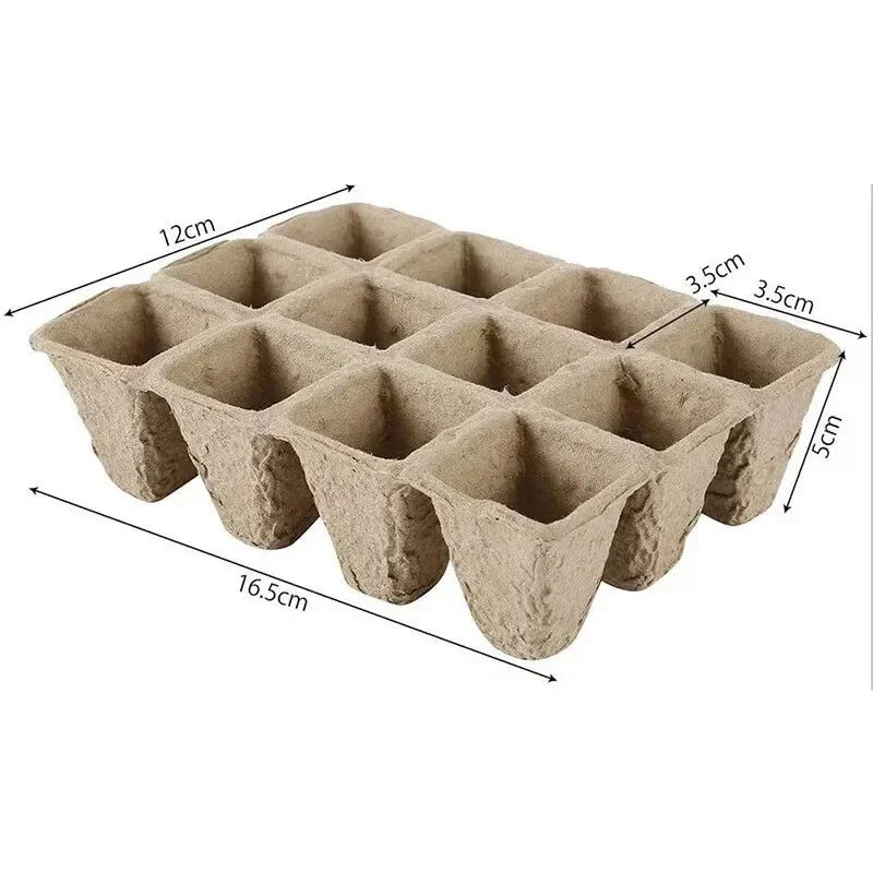 6/10/15/20pcs Seed Nursery Tray 12 Compartments Eco-friendly Biodegradable Recyclable Pulp Nursery Cups Garden Planting Tools