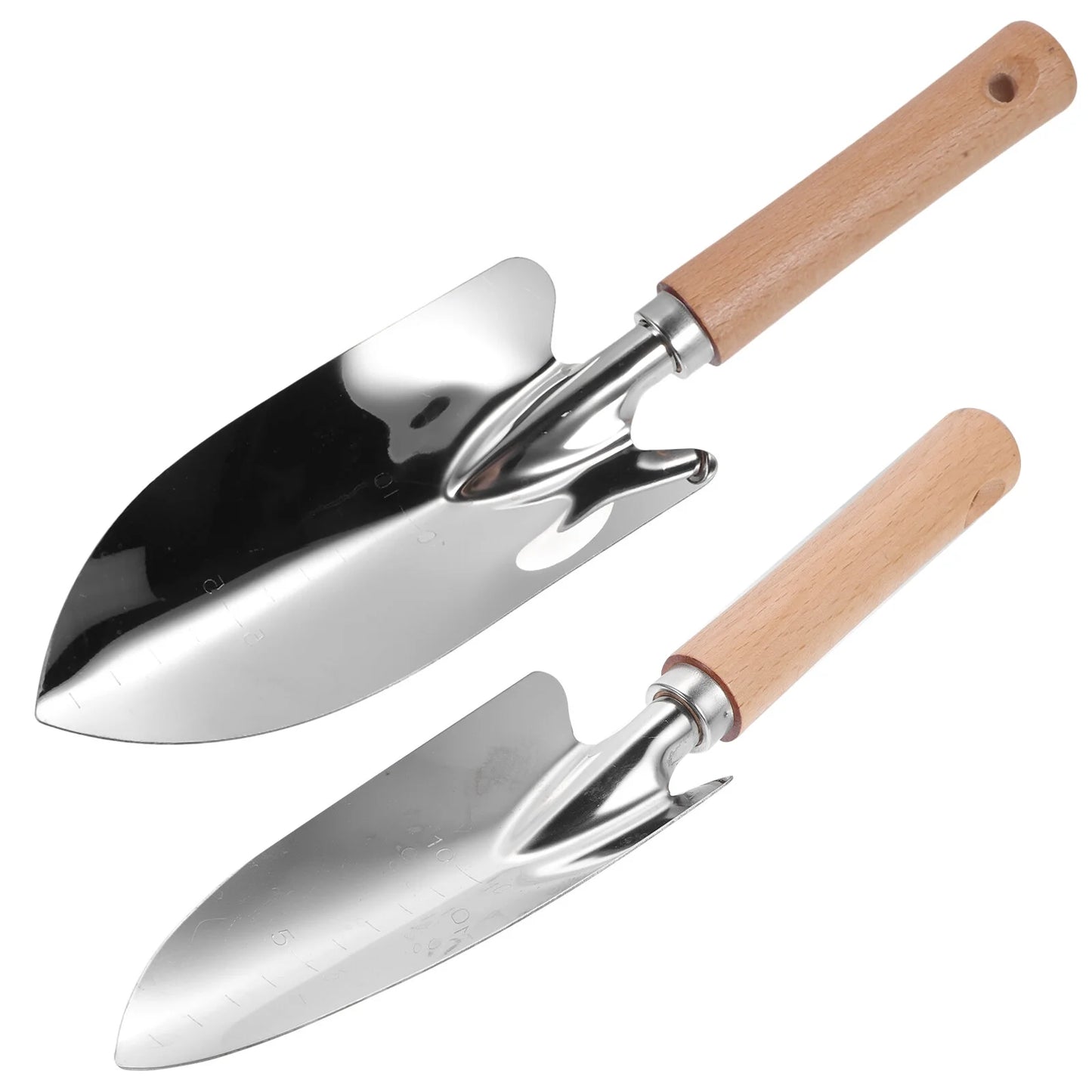 Wooden Handle Trowel 2Pcs Garden Shovel Hand Trowel Stainless Steel Shovel Gardening Hand Tools