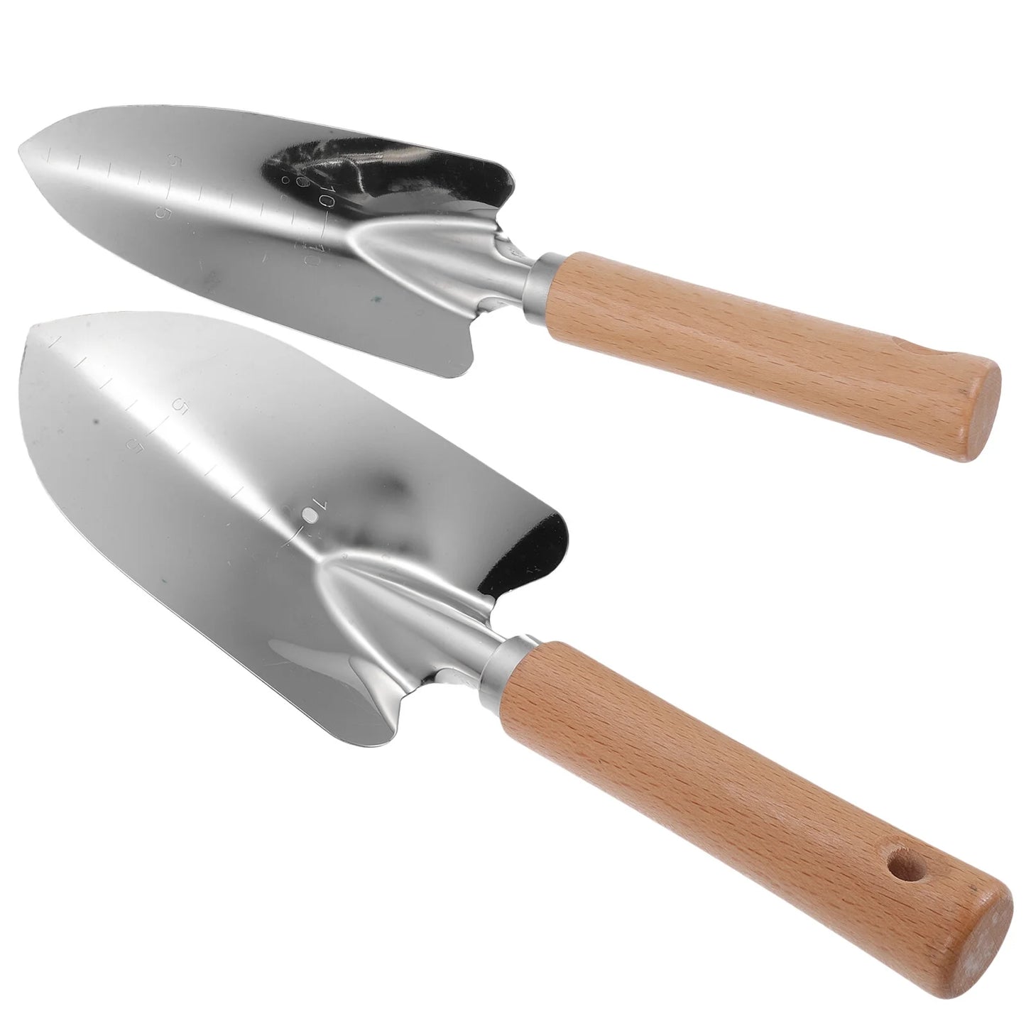 Wooden Handle Trowel 2Pcs Garden Shovel Hand Trowel Stainless Steel Shovel Gardening Hand Tools