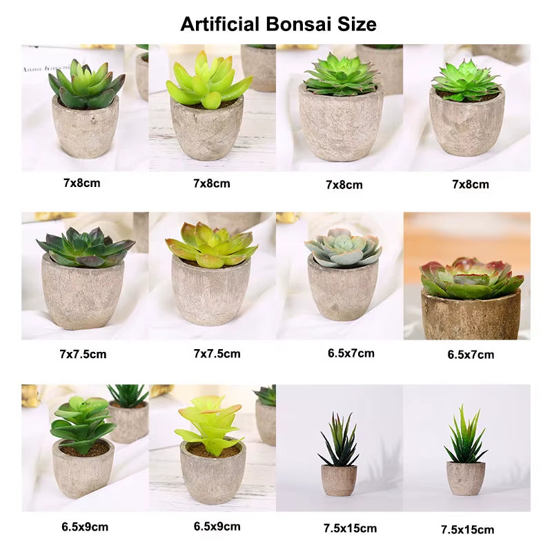 Plastic Mini Artificial Bonsai Fake Decorative Ball Plants Simulation Mini Plants Artificial Succulent Plants for Home Decor